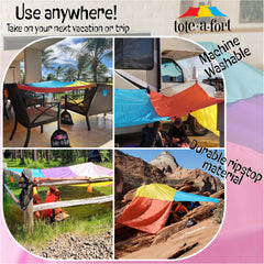 TOTE A FORT supports indoor and outdoor play on demand.
