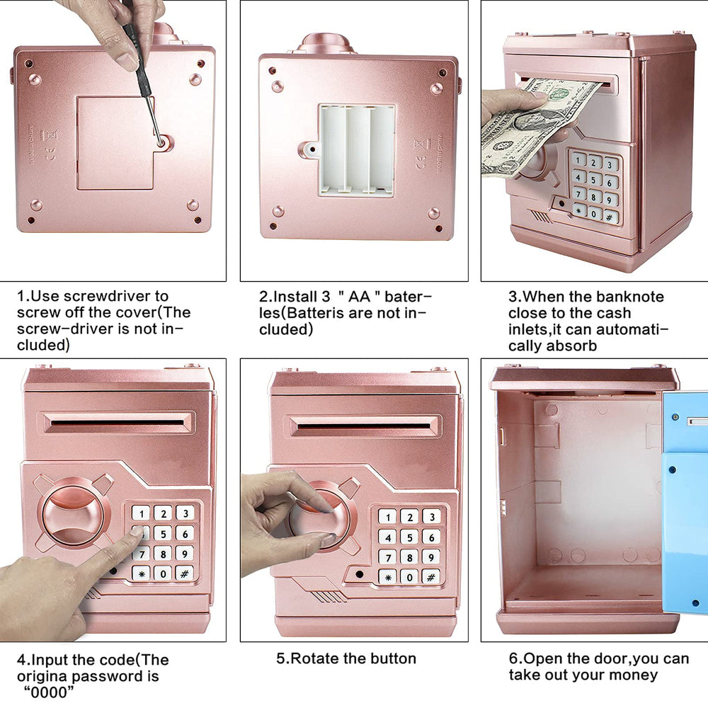 Totola Piggy Bank gift packaging in rose gold, ideal as a present