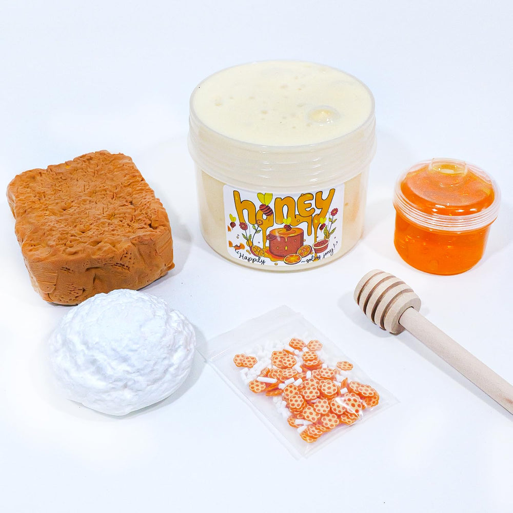 Tototang DIY Honey Slime mixed image reveals soft fluffy texture after blending