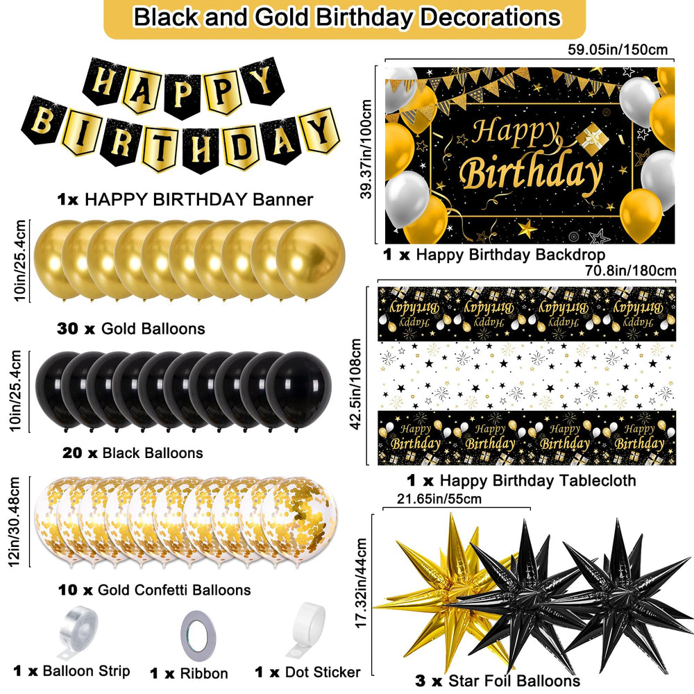 TOUPONS black gold balloons kit brings festive color and shine to the party.