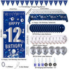 TOUPONS blue-silver 12th tablecloth provides a polished backdrop for photos.
