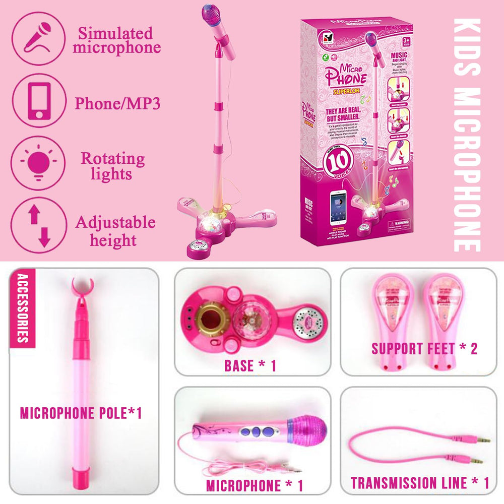 TourKing microphone close-up highlights safe ABS material and kid-friendly design.