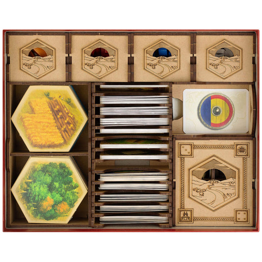 TowerRex organizer for Catan base game storage keeps components tidy and accessible