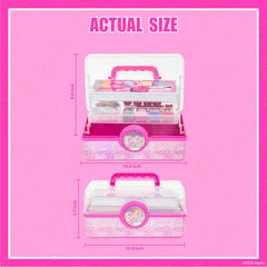 Townley Girl Barbie tackle box open showing organized beauty tools.