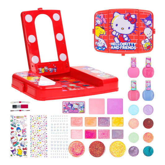 Townley Girl Hello Kitty vanity mirror shines for easy makeup play.