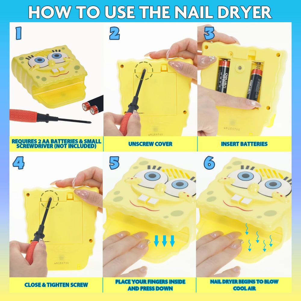 Townley Girl character-shaped nail dryer aids quick drying for little hands