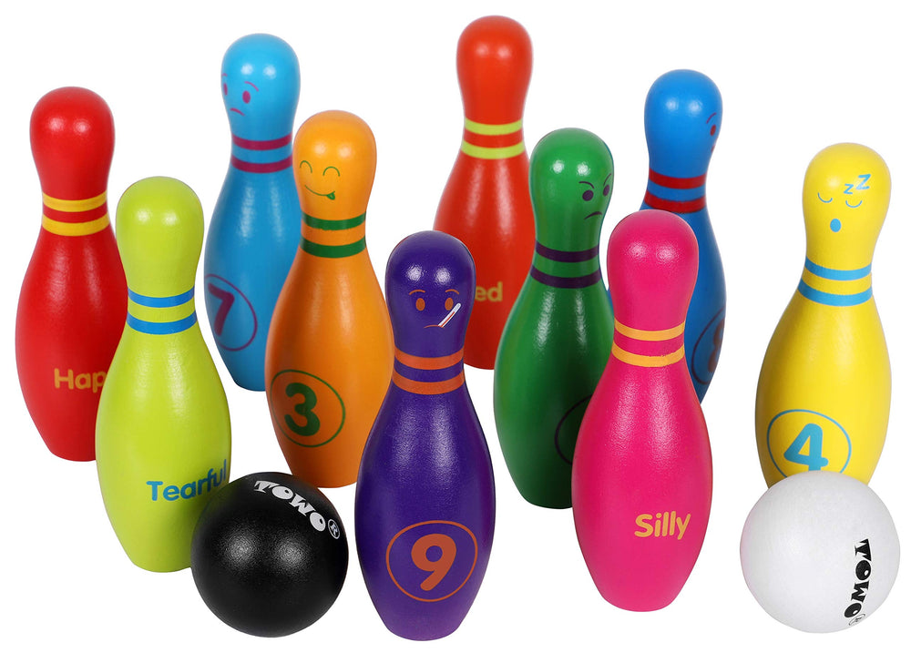 TOWO wooden skittles packaging highlights eco-friendly materials.