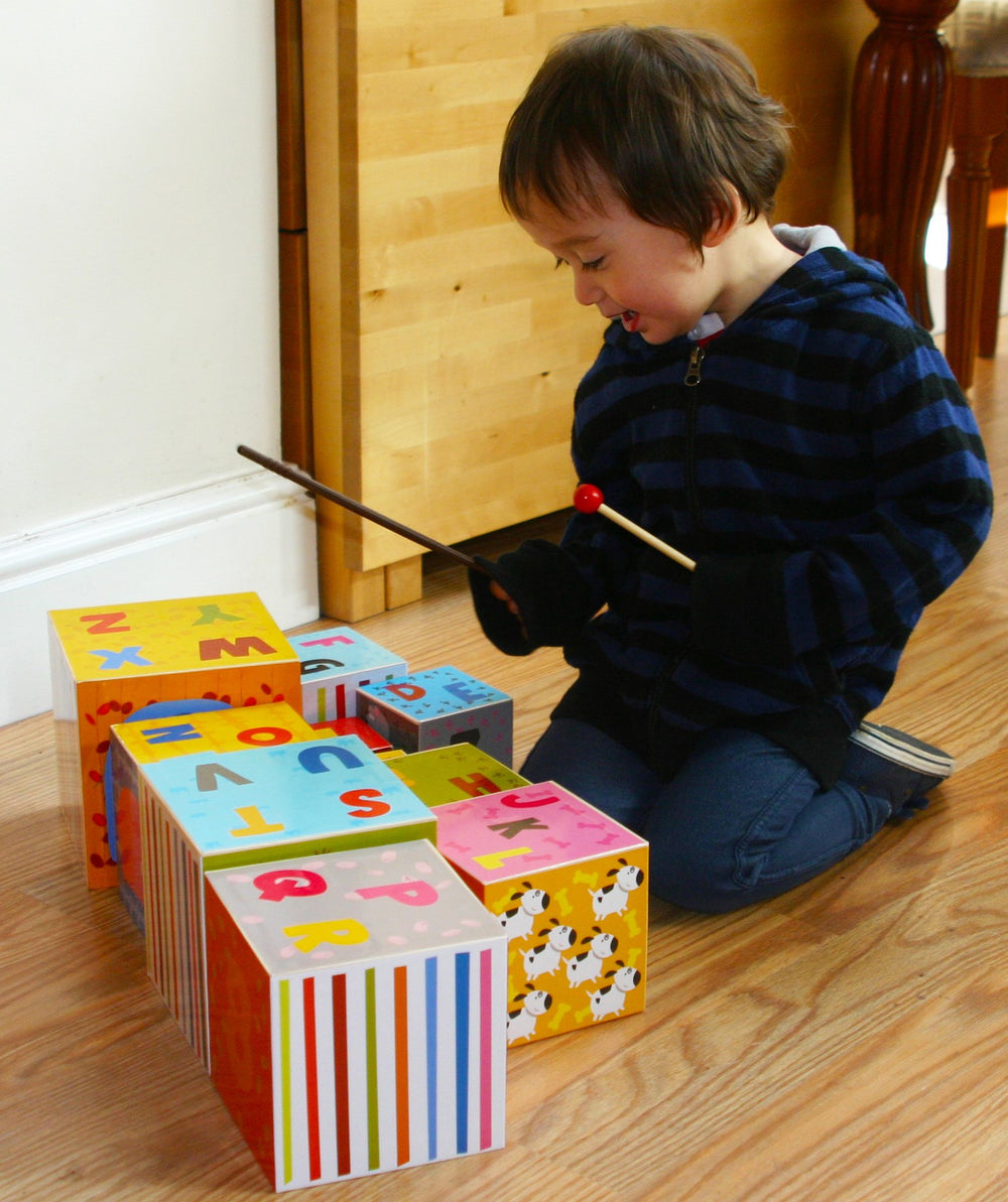 TOWO wooden stacking boxes animals mother and babies spark imaginative play