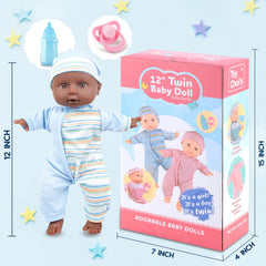 Washable doll bibs and accessories for Toy Choi's twin dolls, easy care.