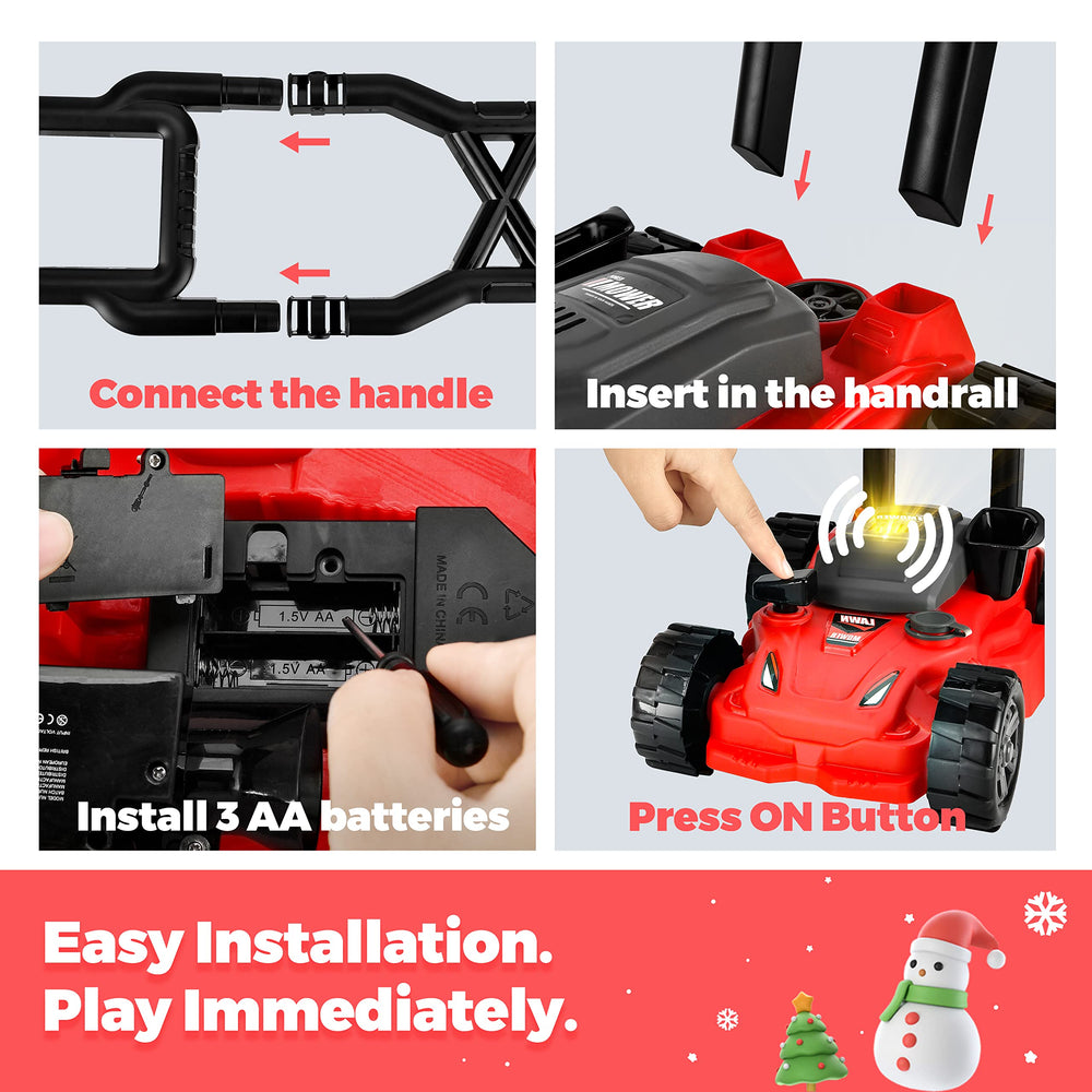 Toy Choi's Kids Lawn Mower lights and sounds enhance play realism