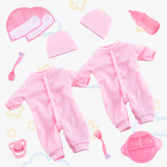 Toy Choi's Twin Baby Dolls 12-inch hats and accessories spark nurturing role-play.