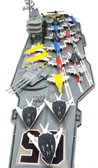 Toy Essentials 18 colored fighter jets encourage dynamic battles on deck.