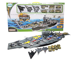 Toy Essentials 33-inch aircraft carrier deck with launch ramp for immersive play.