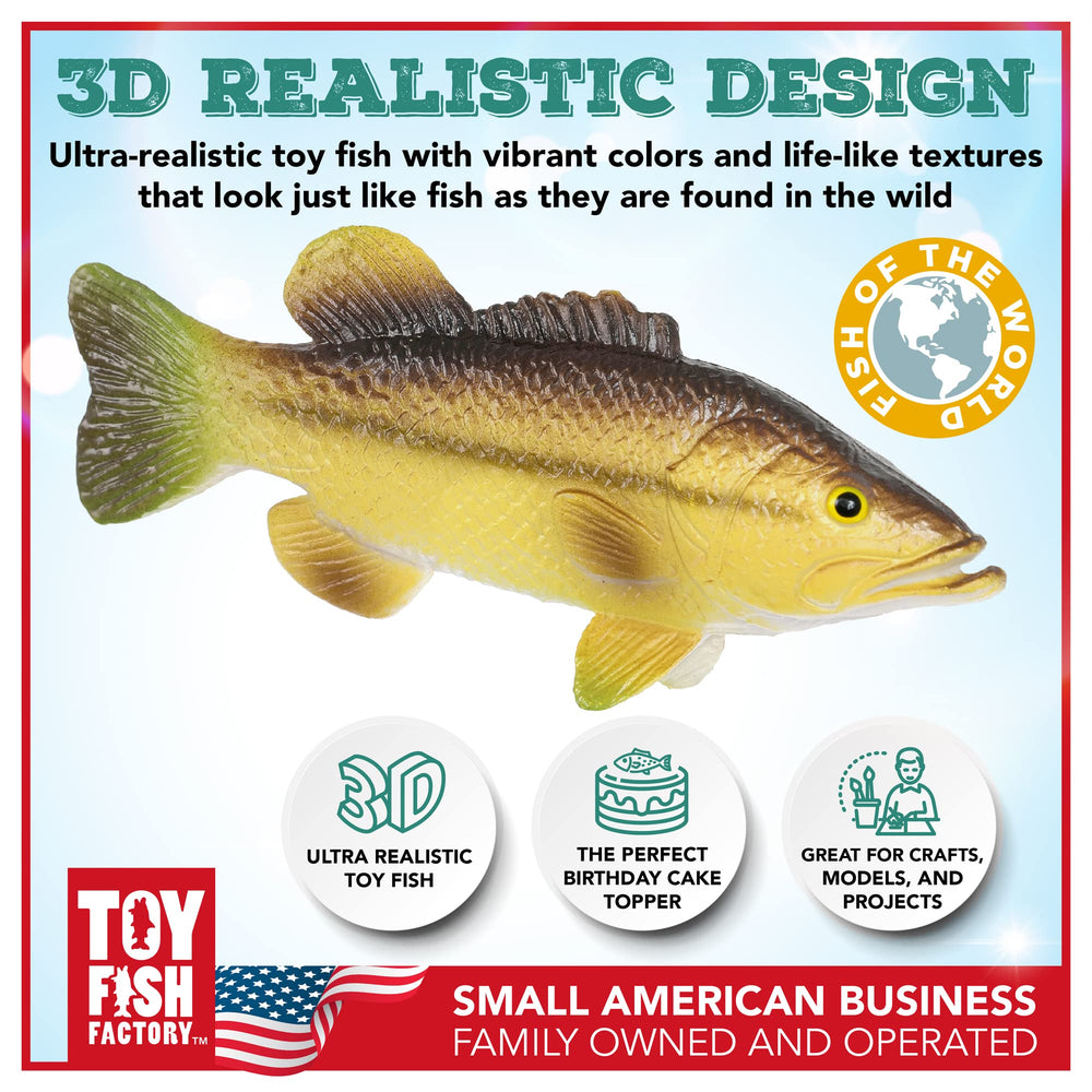 Largemouth bass figurine by Toy Fish Factory for imaginative fishing play