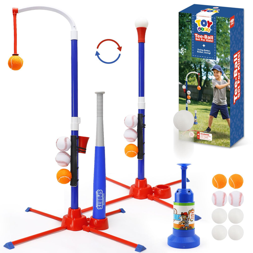 TOY Life 3-in-1 T-Ball Set on adjustable stand for growing skills.