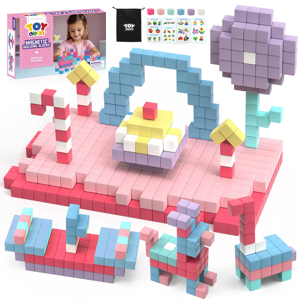 TOY Life 48-pcs magnetic blocks set for creative play and colorful construction.