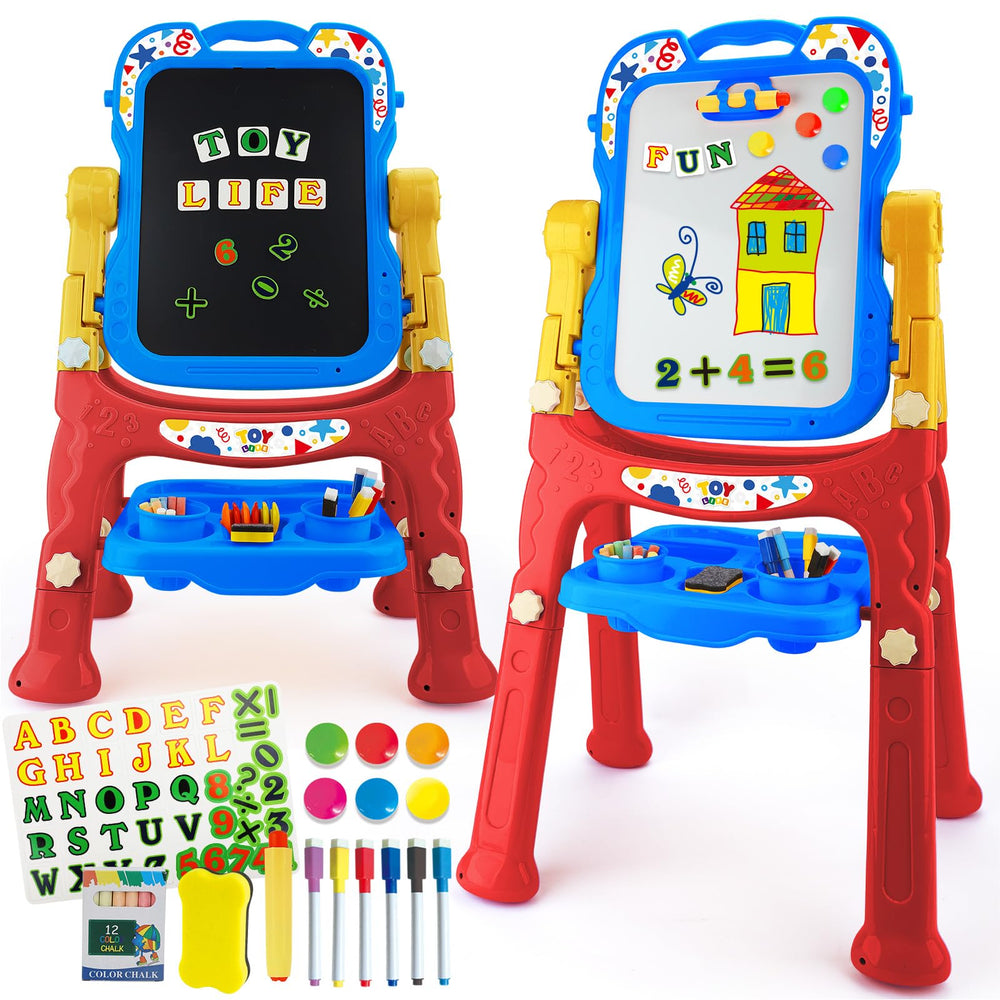 TOY Life Art Easel front view with dual surfaces for independent or shared art