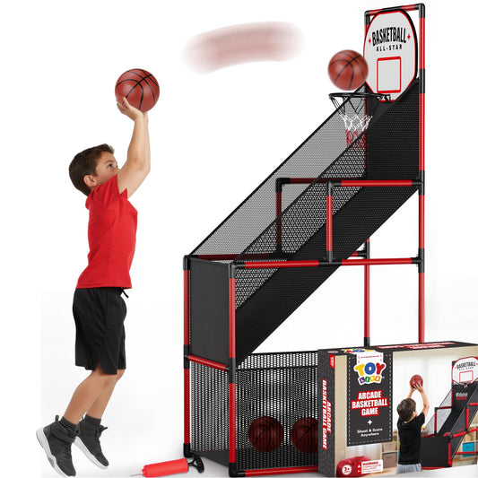 TOY Life basketball arcade hoop ideal for indoor play and family competition.