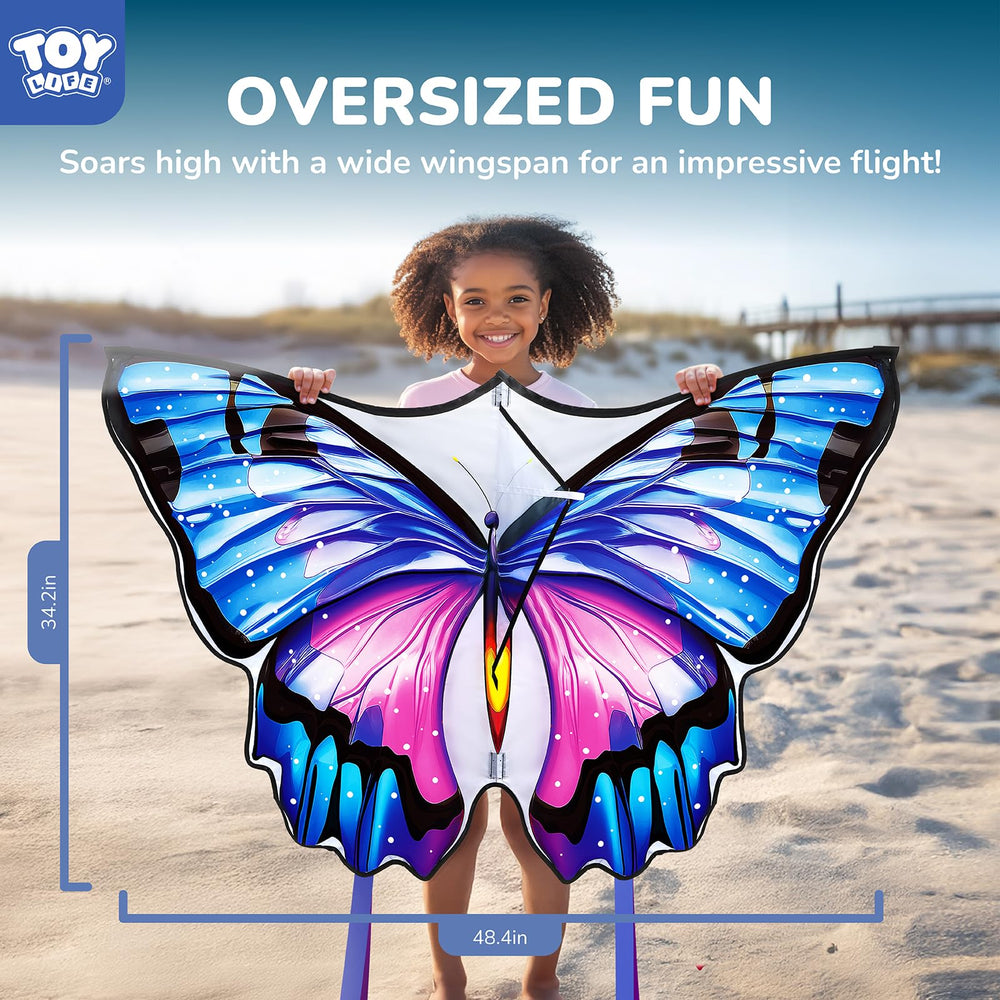 TOY Life butterfly kite flying in the park encourages screen-free play.