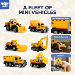 TOY Life construction vehicles at play in a kid-friendly setup.