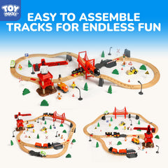TOY Life crane on the train set invites hands-on problem solving.
