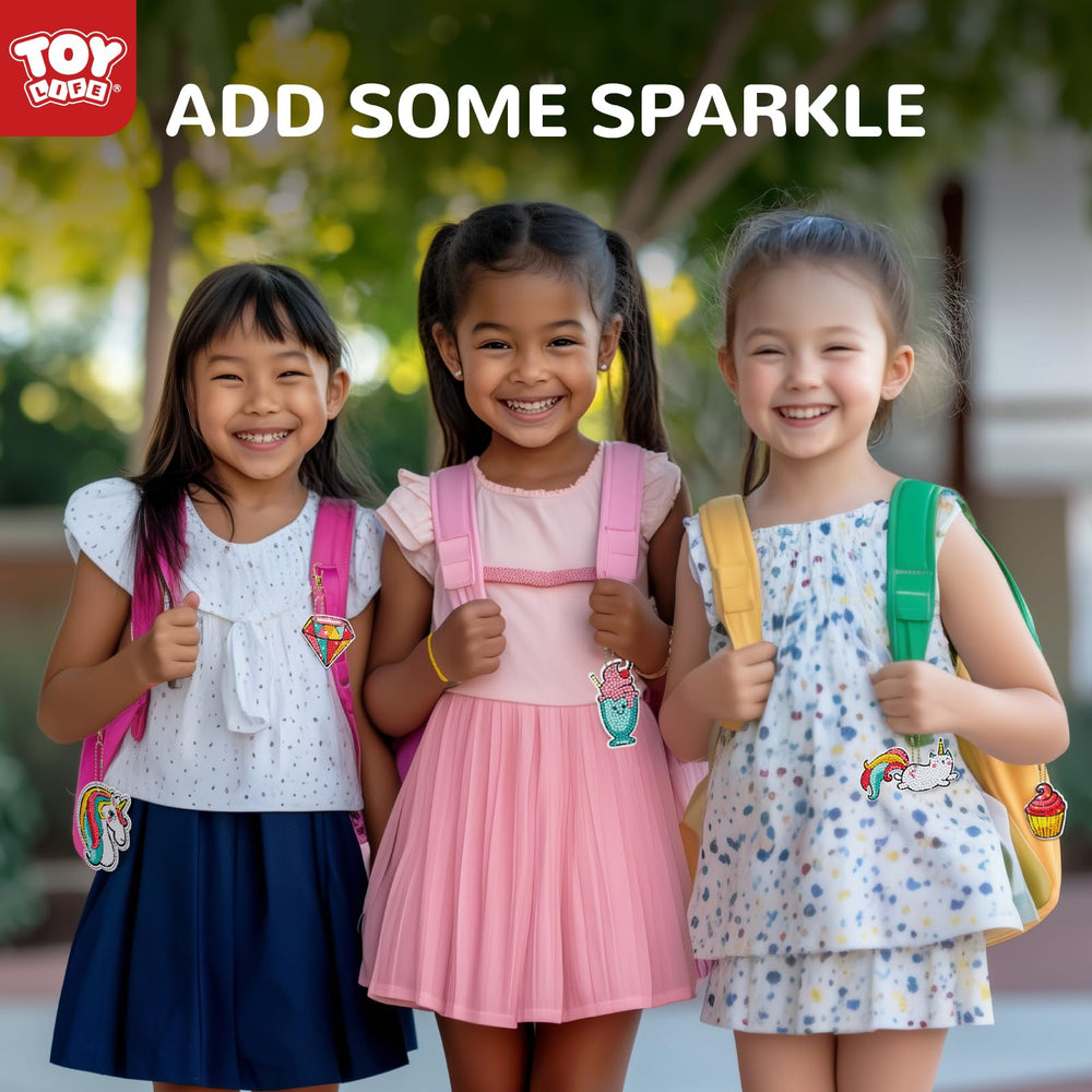 TOY Life Diamond Art Keychains apple design sparkles on bags