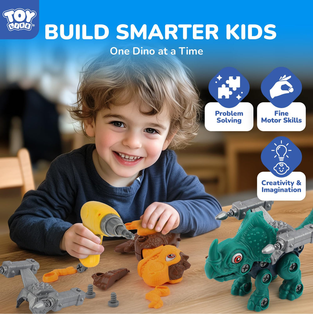 TOY Life dino tools assembly – highlights STEM-friendly construction and repeat builds