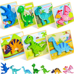 TOY Life dinosaur puzzle set: seven bright pieces for early learning.