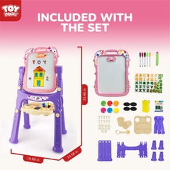 TOY Life dual-sided chalkboard and magnetic board encouraging collaborative drawing