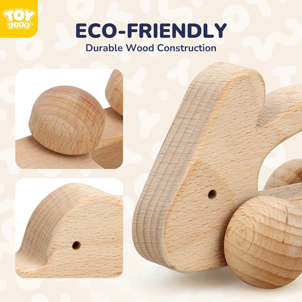 TOY Life durable wooden car designed for long-lasting toddler exploration.
