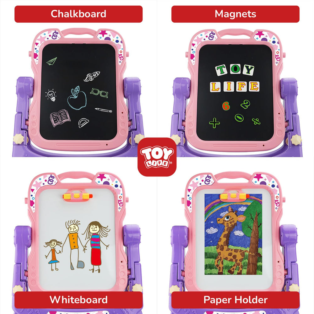 TOY Life easel with adjustable height accommodates growing children