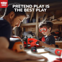Halloween costume accessory option with TOY Life chainsaw kit