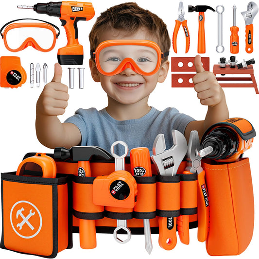 TOY Life kids tool belt and drill set for durable pretend play
