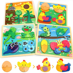 TOY Life Life Cycle Puzzle sunflower scene promotes early science exploration.