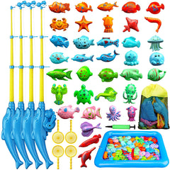 TOY Life magnetic fishing game with inflatable pool for bath and pool play, boosting hand-eye coordination.