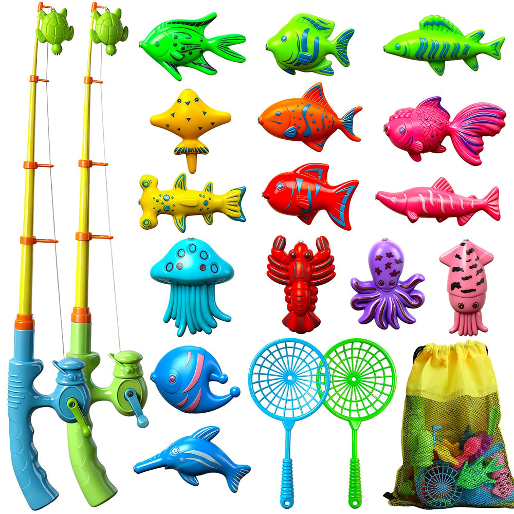 TOY Life magnetic fishing game setup with colorful fish for easy grasp and imaginative play.