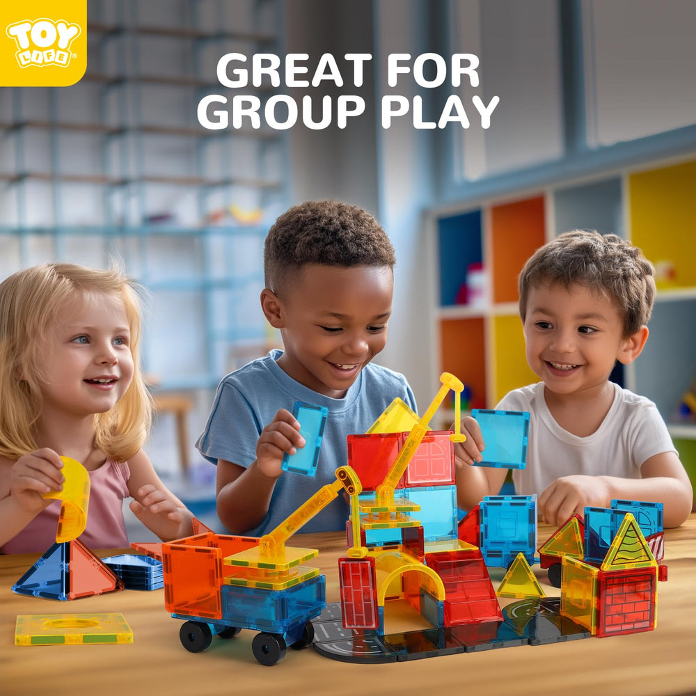TOY Life Magnetic Tiles – Secure magnets support stable constructions during open-ended play.
