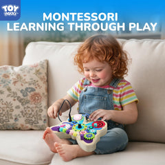 TOY Life Montessori Busy Board flower lights spark visual engagement and curiosity.