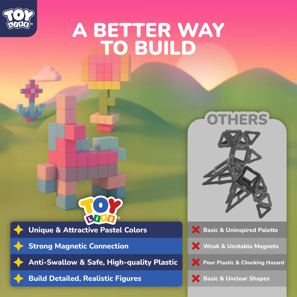 TOY Life blocks with safety rounded edges for worry-free play.