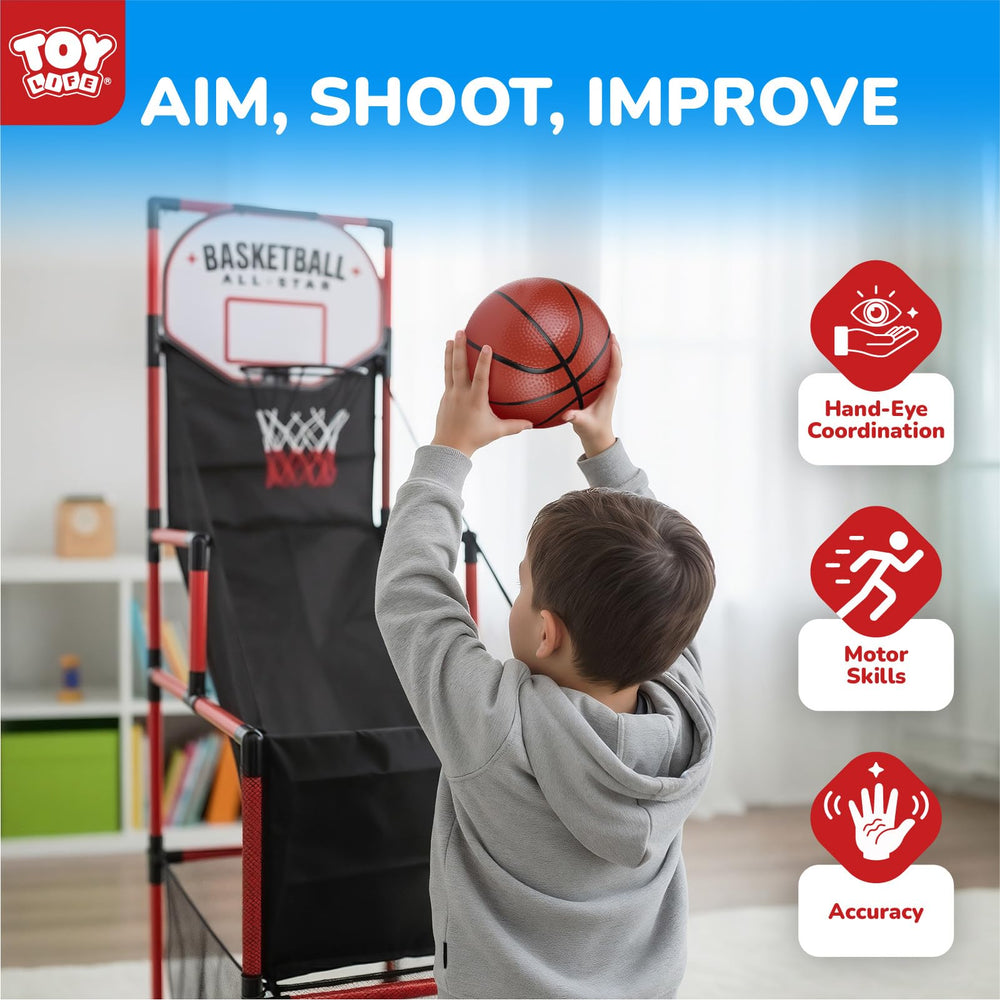 TOY Life sturdy base system keeps the arcade hoop steady on any floor.