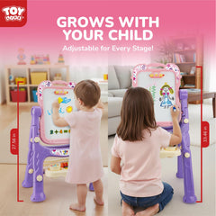 TOY Life easel magnetic dry erase board side enabling instant reuse