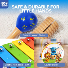 TOY Life wooden drum highlights rhythm and social play.