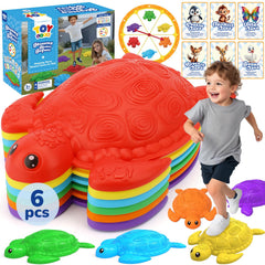 TOY Life Turtle Balance Stones pack—colorful stepping platforms for balance-building and imaginative play.