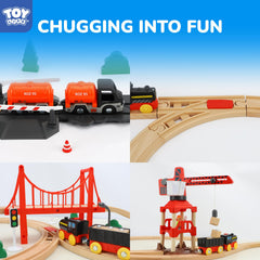 TOY Life wooden bridge encourages dynamic layouts and creative play.