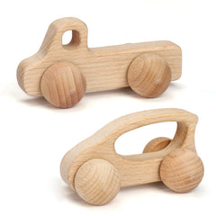 TOY Life wooden push-pull cars for babies, encouraging grasping and early play.