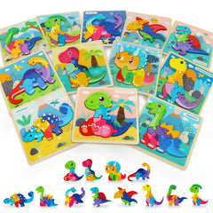 TOY Life wooden dinosaur puzzle front view boosts curiosity and focus