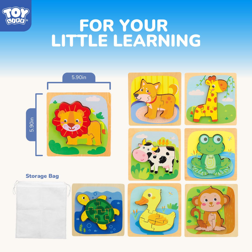 TOY Life wooden puzzle lion strengthens color and shape discrimination during play.