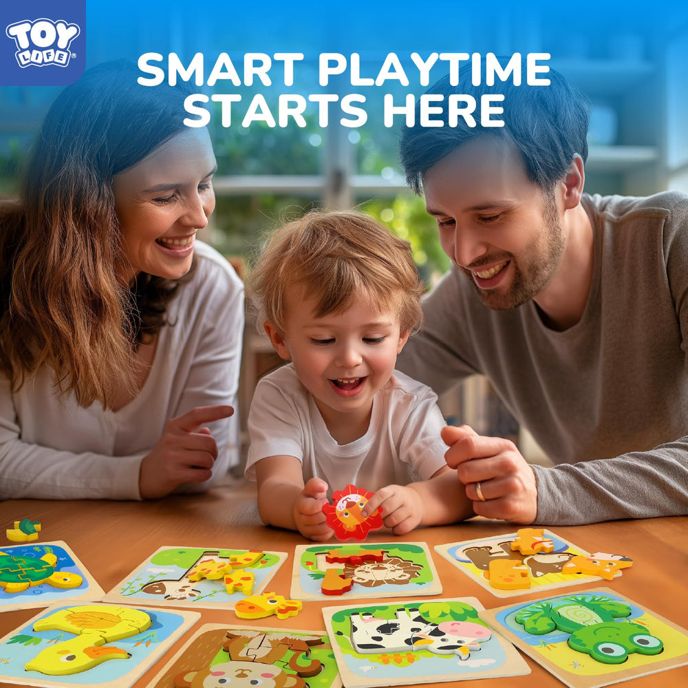 TOY Life wooden puzzle monkey supports imaginative play and fine motor practice.