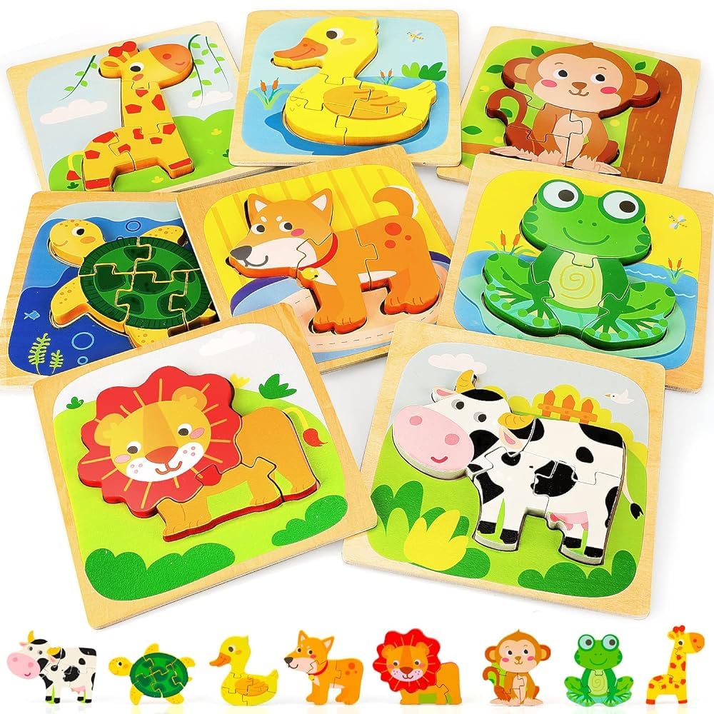 TOY Life wooden puzzle yellow duck promotes color recognition and fine motor skills.