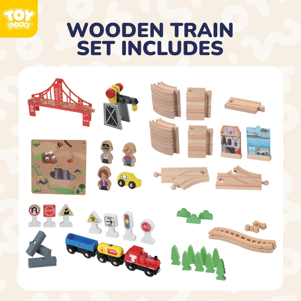 TOY Life 80-piece wooden set supports early engineering and spatial thinking.